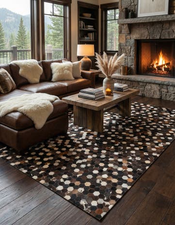 5' x 8' Cowhide Leather Rug