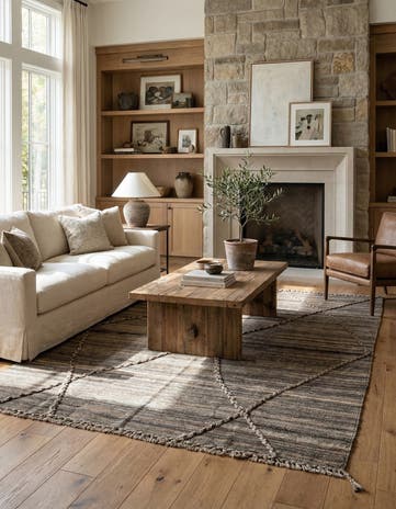 4' 3 x 6' Hand Woven Kilim Modern Wool Rug