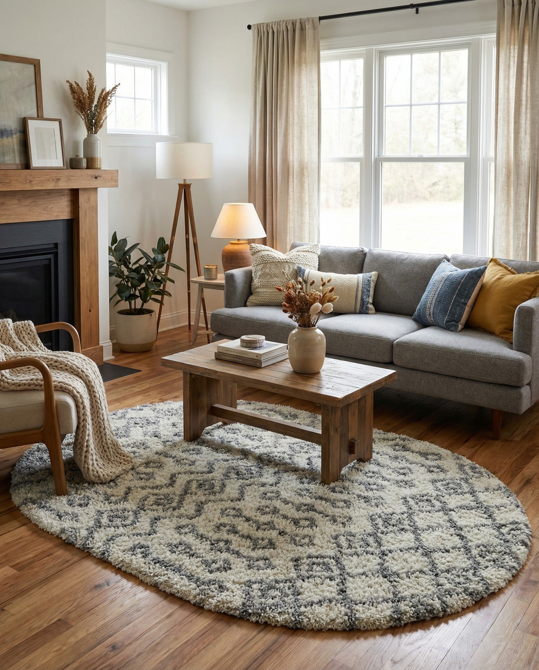  7' 10 x 10' Moroccan Trellis Shag Oval Rug