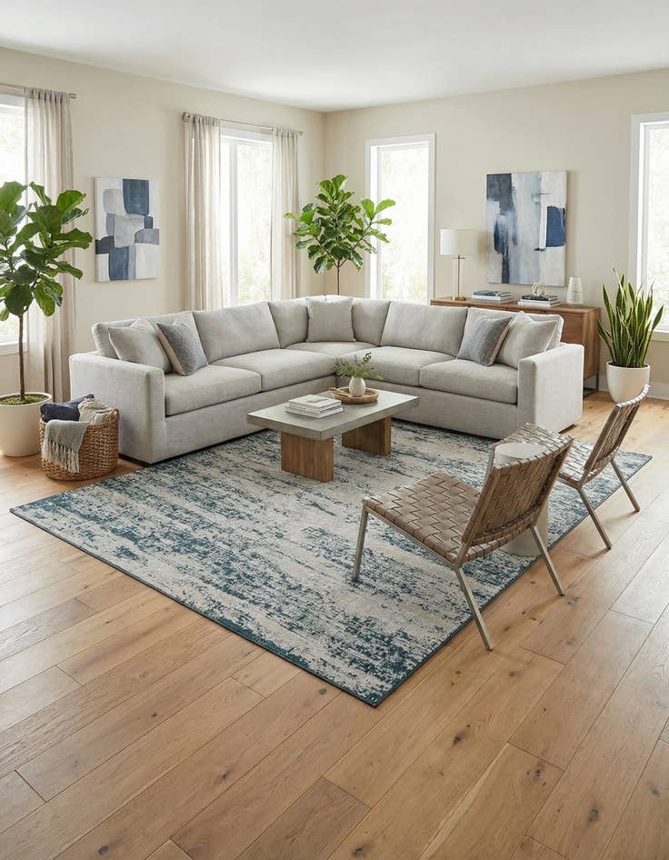 Detail image of 10' x 14'  Washable Modern Indoor / Outdoor Rug