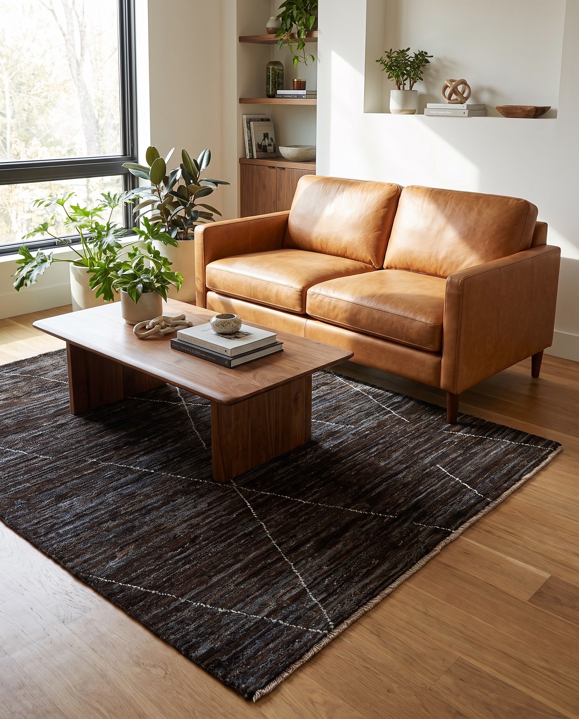 4' 9 x 6' 4 Hand Knotted Moroccan Wool Rug