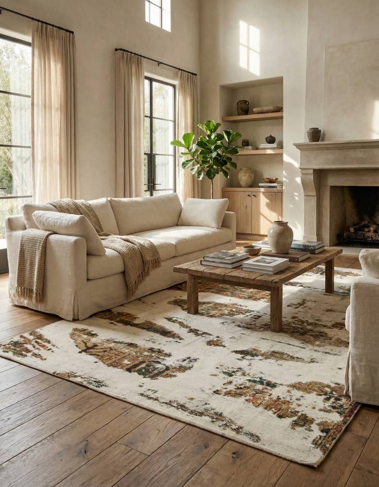 Detail image of 4' 10 x 8' 3  Hand Knotted Ultra Vintage Persian Wool Rug