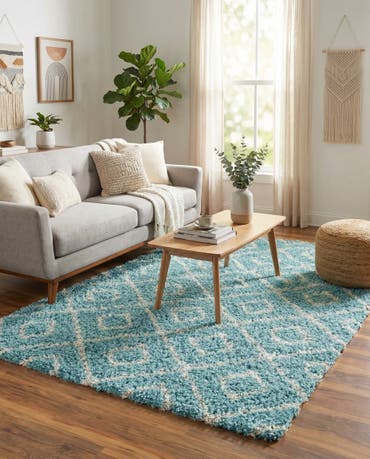  5' 3 x 8' Lattice Shag Rug