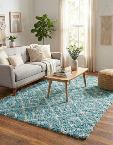 5' 3 x 8' Lattice Shag Rug