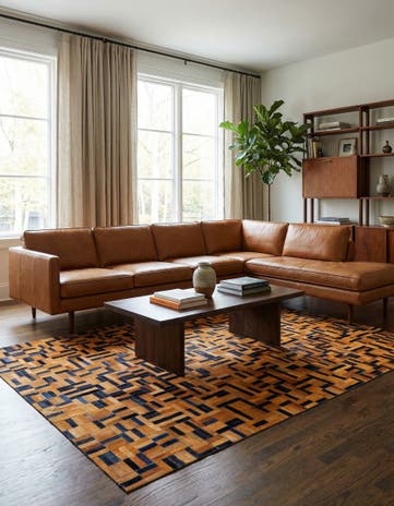 5' 1 x 8' Cowhide - Patchwork Rug