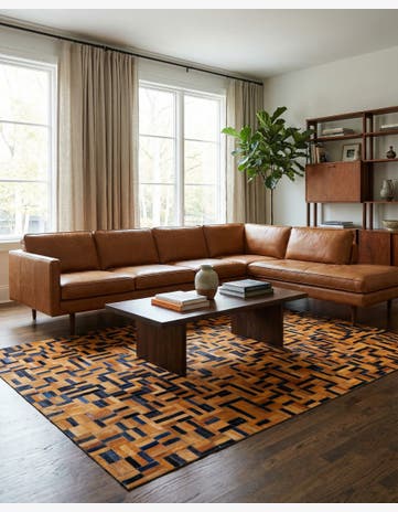 5' 1 x 8' Cowhide - Patchwork Rug