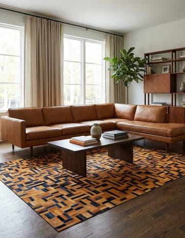 5' 1 x 8' Cowhide - Patchwork Rug