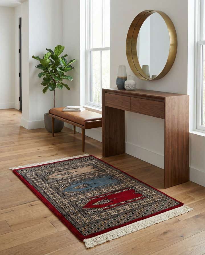 2' 1 x 3' 4 Hand Knotted Bokhara Oriental Wool Rug