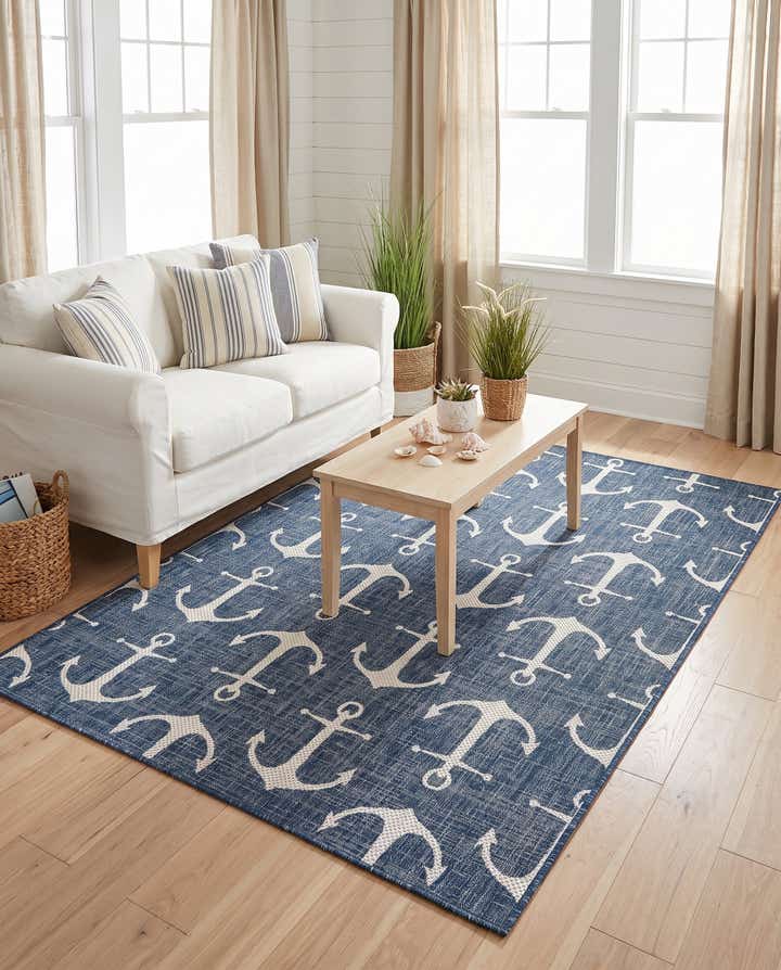 5' 3 x 7' Easy-Clean Coastal Indoor / Outdoor Rug