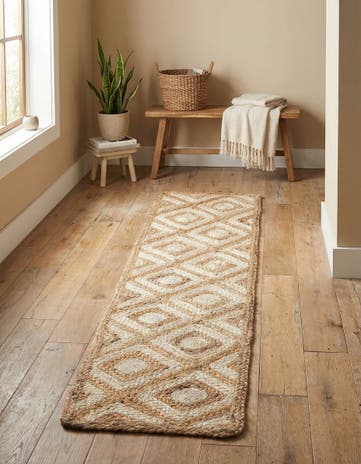Natural Handmade Braided Jute Table Runner Rug