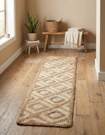 Natural Handmade Braided Jute Table Runner Rug