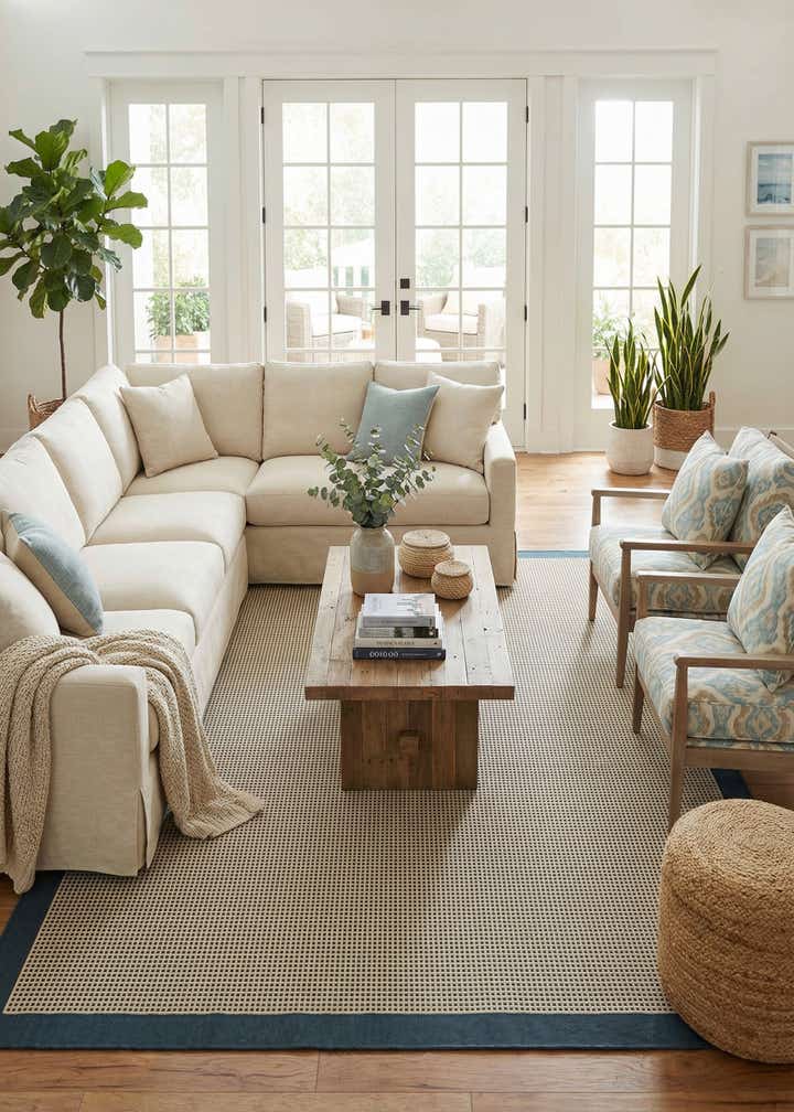 10' x 14' Easy-Clean Border Indoor / Outdoor Rug