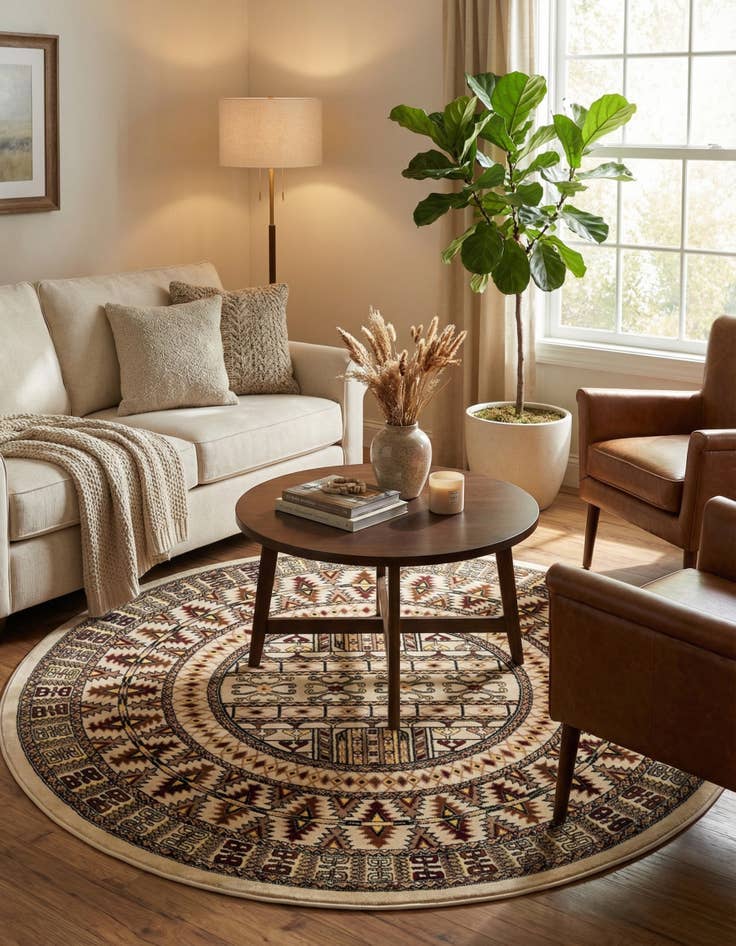 Detail image of 6' x 6' Bokhara Round Rug