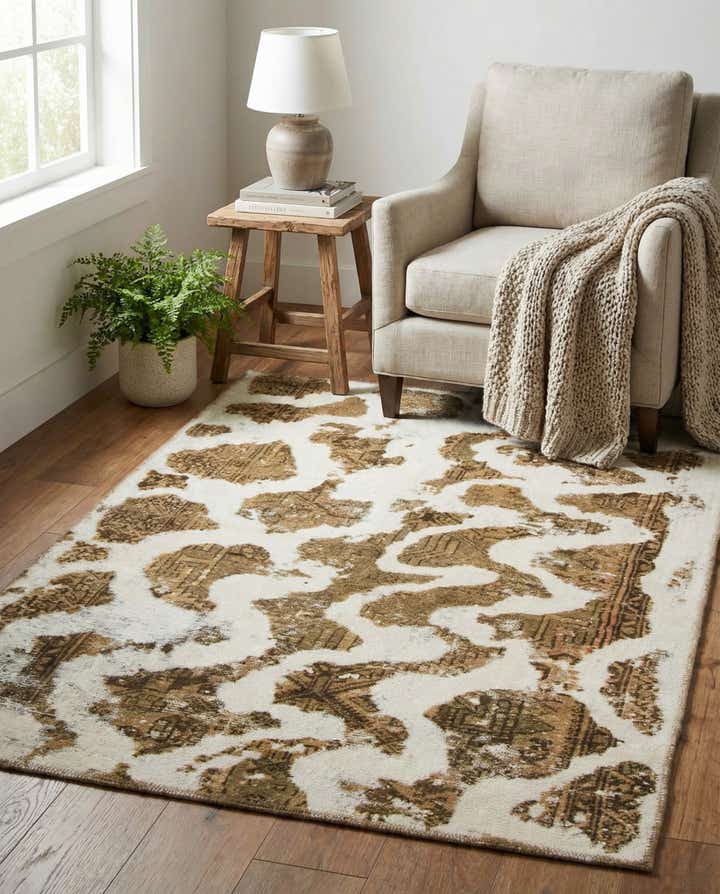 4' x 5' 3 Hand Knotted Ultra Vintage Persian Wool Rug