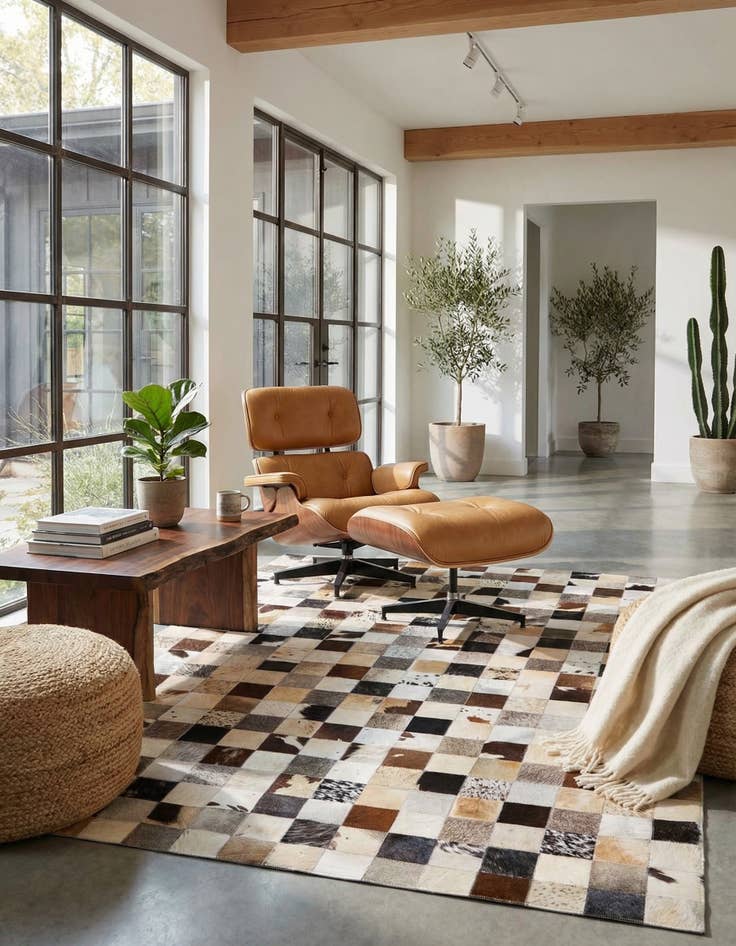 Detail image of  5' 4 x 7' 7 Cowhide Rug