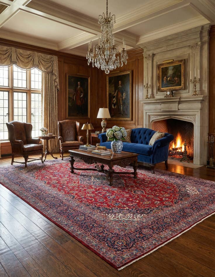 Detail image of  9' 7 x 13' 3 Kashan Rug