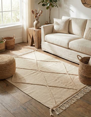 3' 4 x 4' 9 Hand Knotted Moroccan Wool Rug