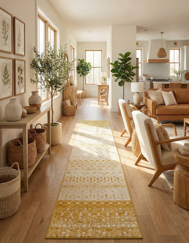 Detail image of 3' 3 x 16' 5 Moroccan Trellis Runner Rug