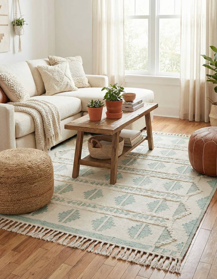 Detail image of  10' x 10'  Hand Woven Arizona Wool Square Rug