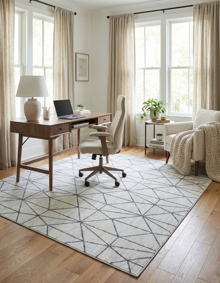 Detail image of  7' x 7' Lattice Trellis Square Rug