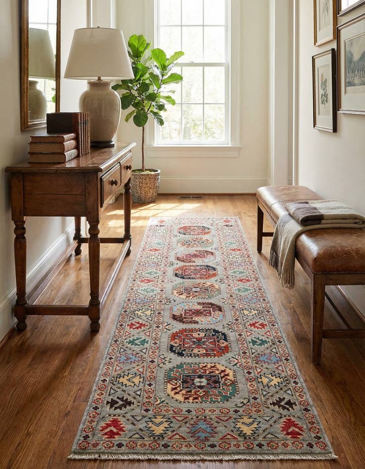 Detail image of 2' 7 x 9' 8  Hand Knotted Kazak Runner Rug