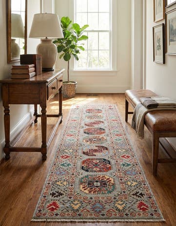2' 7 x 9' 8 Hand Knotted Kazak Runner Rug