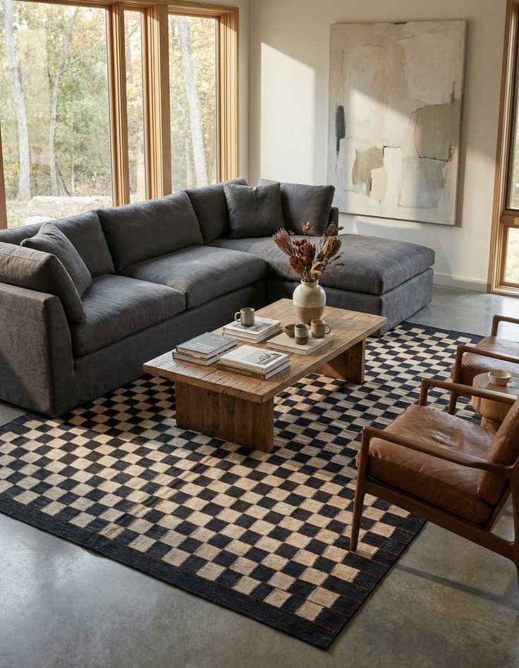 Detail image of 5' 9 x 7' 8  Hand Woven Kilim Modern Wool Rug