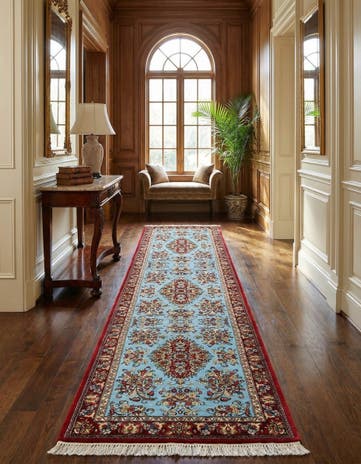 2' 8 x 12' 10 Hand Knotted Qom Persian Runner Rug