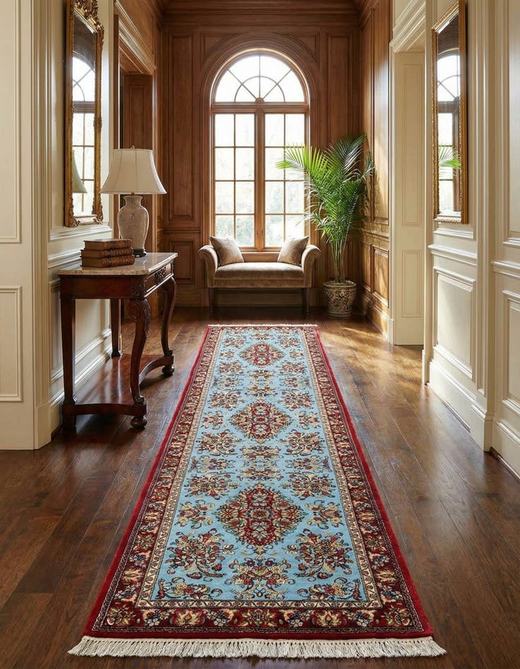 Detail image of 2' 8 x 12' 10  Hand Knotted Qom Persian Runner Rug