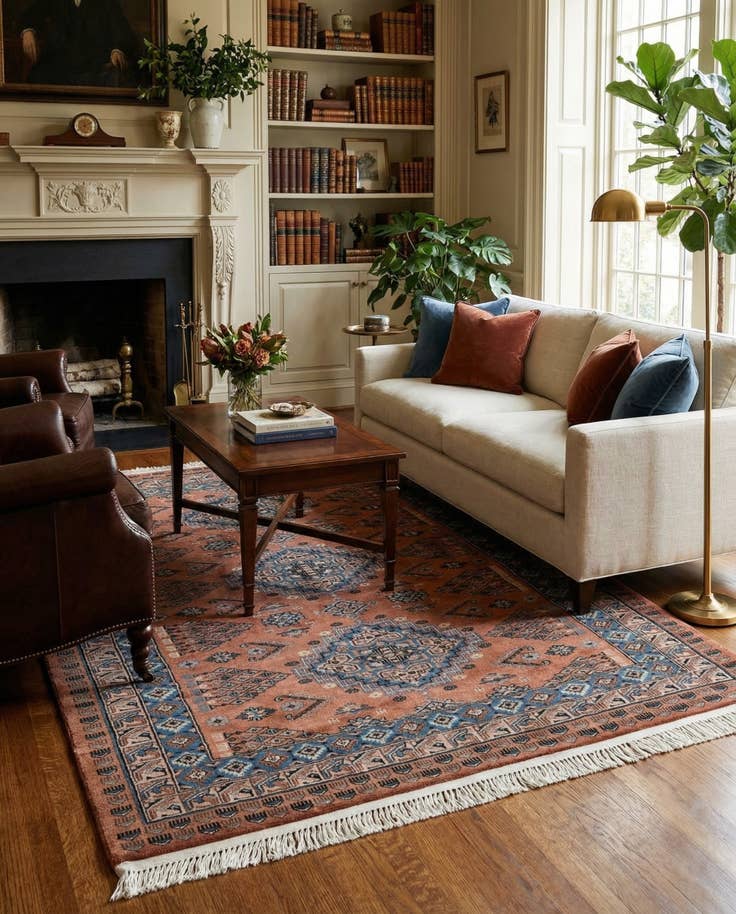 Detail image of 4' 3 x 6' Hand Knotted Bokhara Oriental Wool Rug