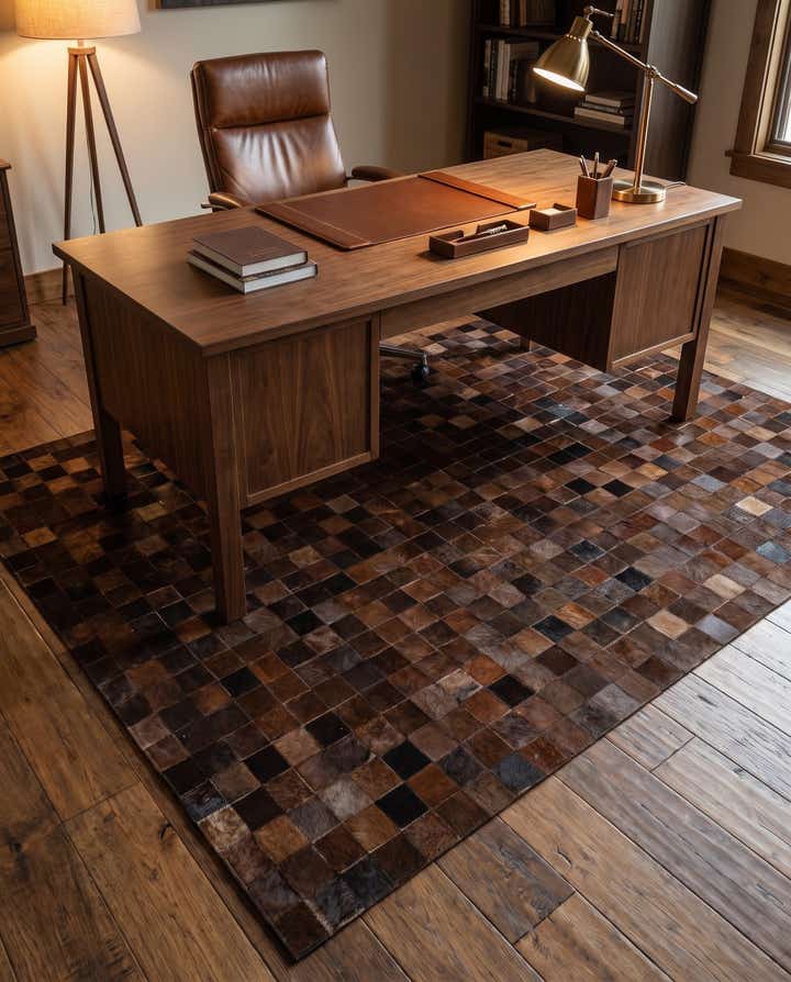 5' 2 x 8' 1 Cowhide - Patchwork Rug