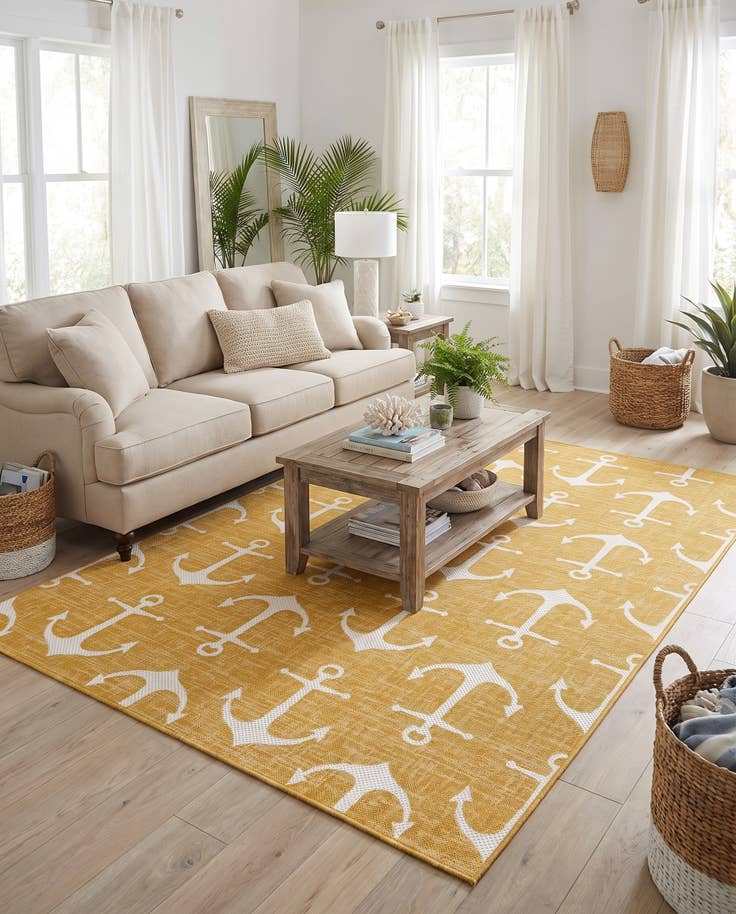 Detail image of 6' x 9' Easy-Clean Coastal Indoor / Outdoor Rug