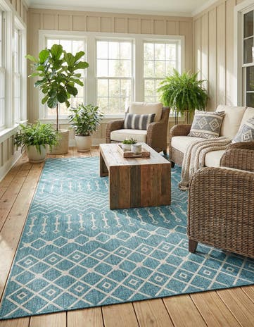 10' x 14' Easy-Clean Lattice Indoor / Outdoor Rug