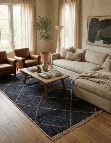 6' 2 x 9' 3 Hand Knotted Moroccan Wool Rug
