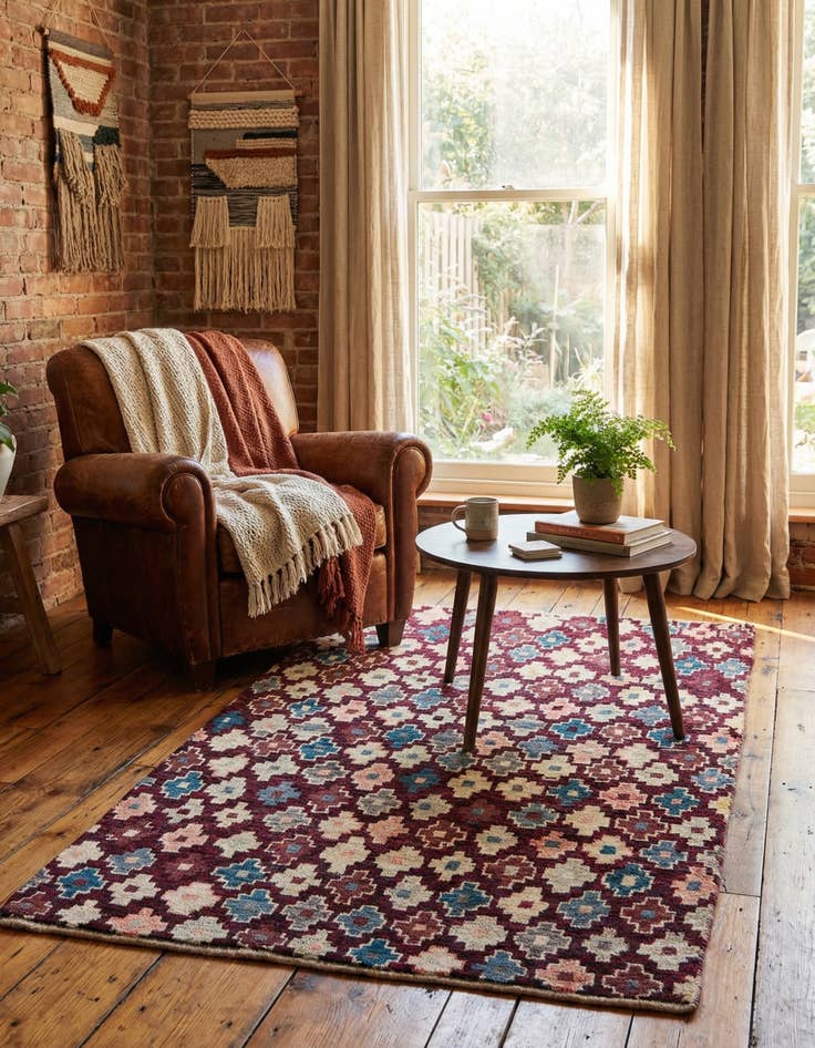 Detail image of 4' x 6'  Hand Knotted Balouch Wool Rug