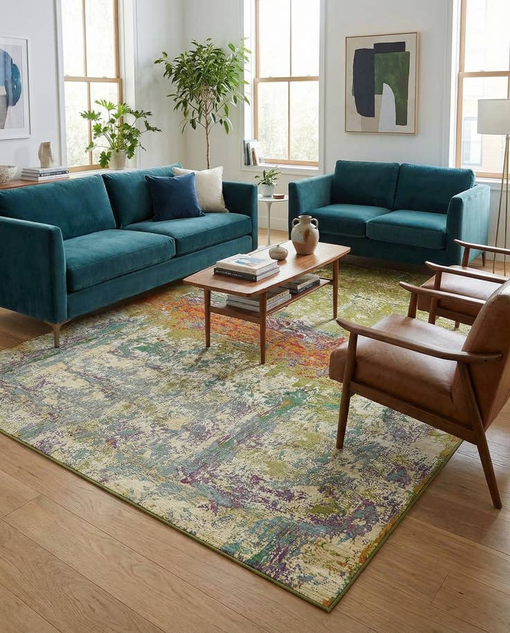 Detail image of 8' x 11' 4 Easy-Clean Modern Indoor / Outdoor Rug