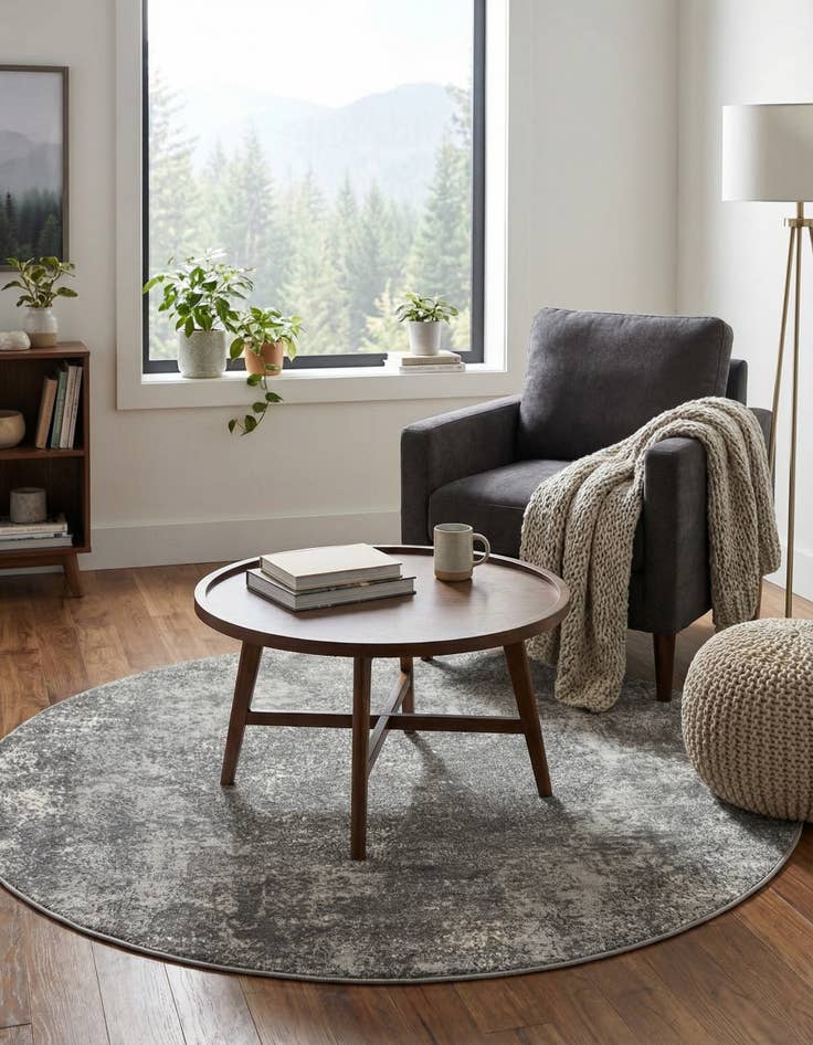 Detail image of 5' 3 x 5' 3 Oregon Round Rug