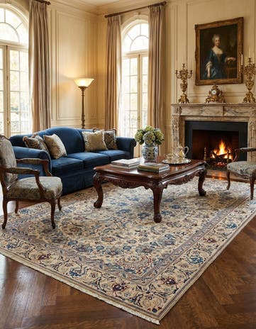 6' 2 x 9' 7 Hand Knotted Nain Persian Rug