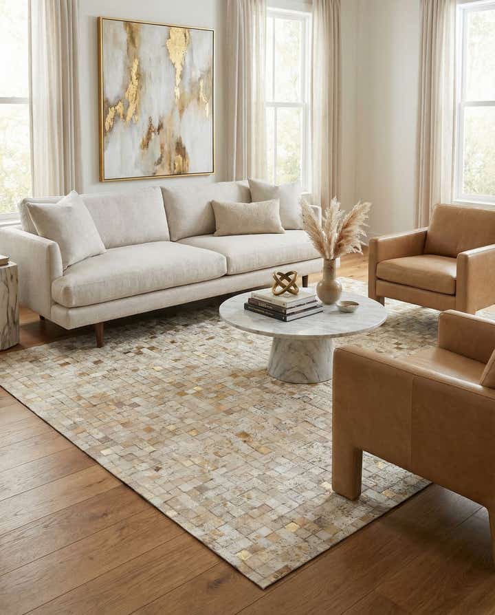 5' 2 x 7' 5 Cowhide Stocks Rug