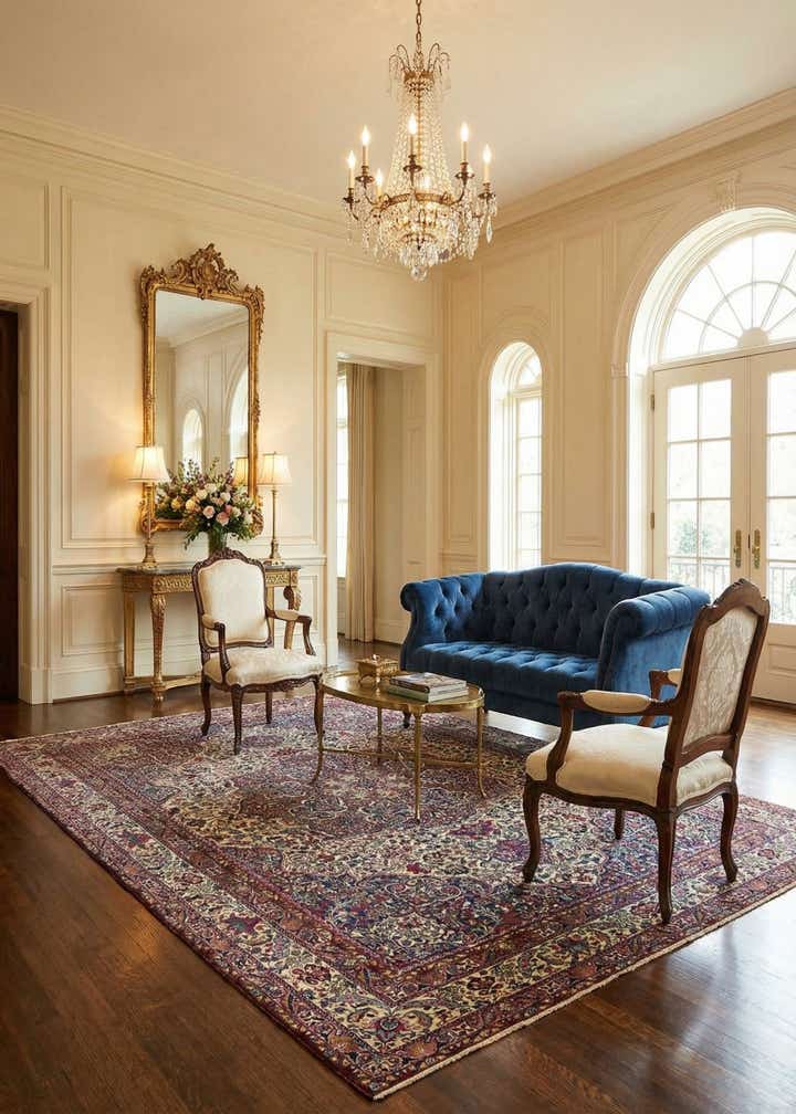 8' 9 x 11' 8 Hand Knotted Kashan Persian Wool Rug
