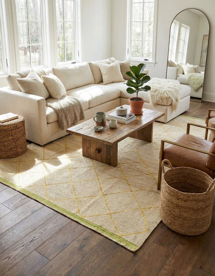 Detail image of 6' 4 x 10' 3  Hand Knotted Moroccan Wool Rug