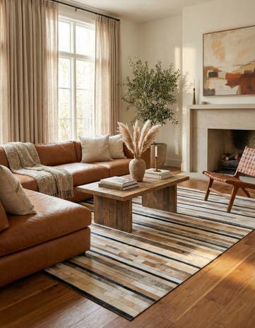 5' x 8' Cowhide Stocks Rug