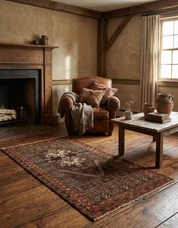 2' 5 x 4' 2 Hand Knotted Balouch Wool Rug