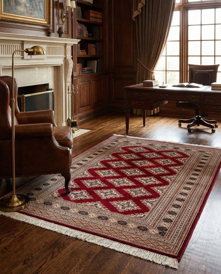 Detail image of 4' 3 x 6' 2 Hand Knotted Bokhara Wool Rug