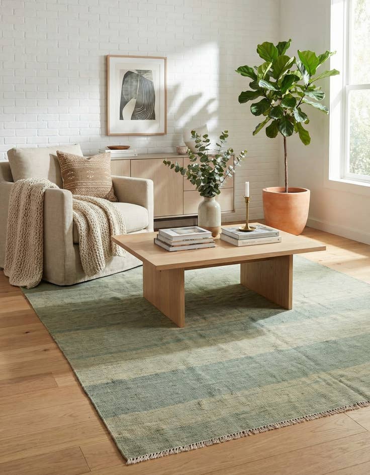 Detail image of 6' 4 x 9' 9  Hand Woven Kilim Modern Wool Rug