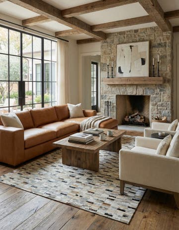 5' 3 x 8' 2 Cowhide - Patchwork Rug