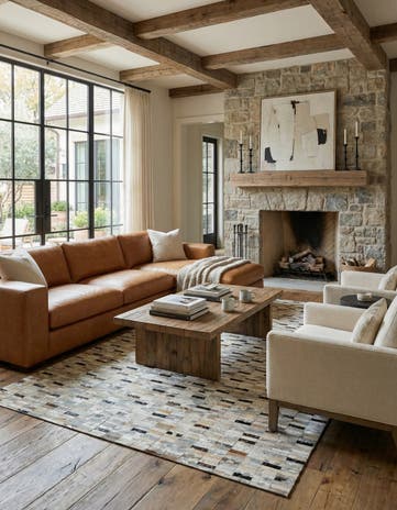 5' 3 x 8' 2 Cowhide - Patchwork Rug