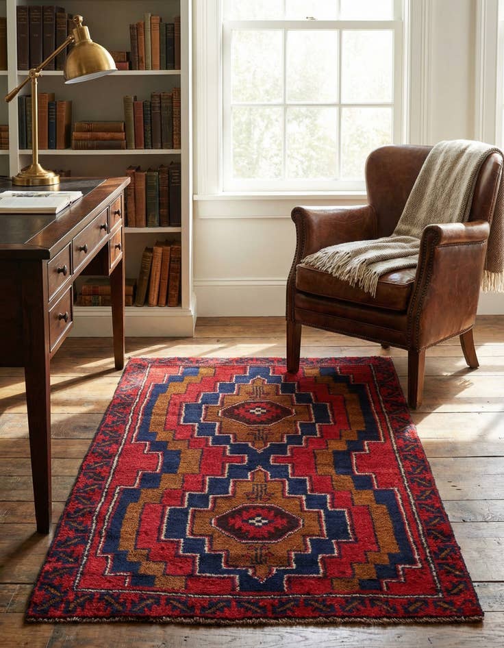 Detail image of 2' 9 x 4' 8  Hand Knotted Balouch Persian Wool Rug