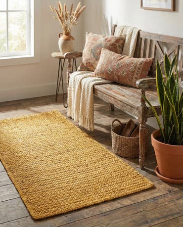  2' x 3' 1  Hand Braided Jute Rug