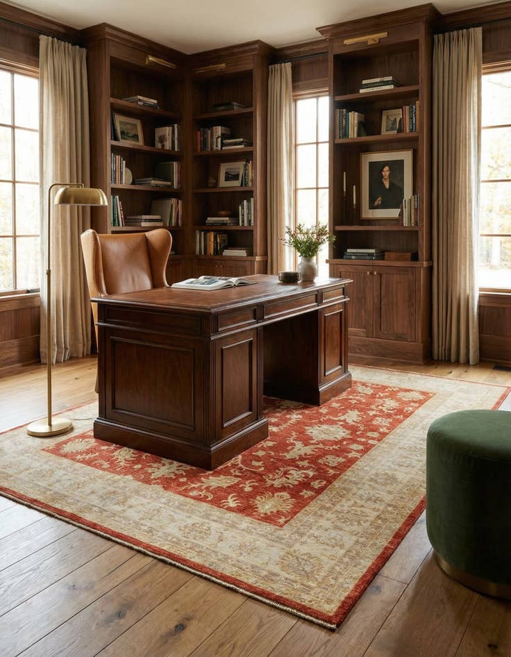 Detail image of 8' 2 x 9' 9  Hand Knotted Peshawar Ziegler Oriental Rug